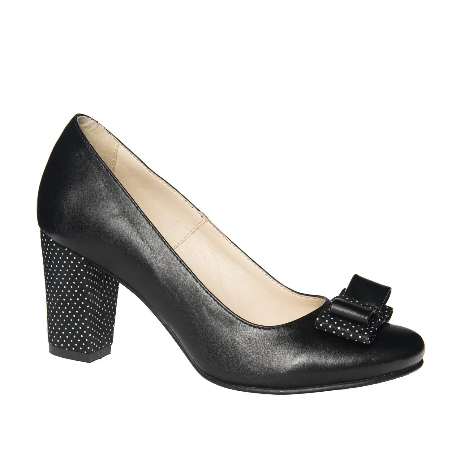 Catinca Shoes R5 NB pantofi dama piele negru buline