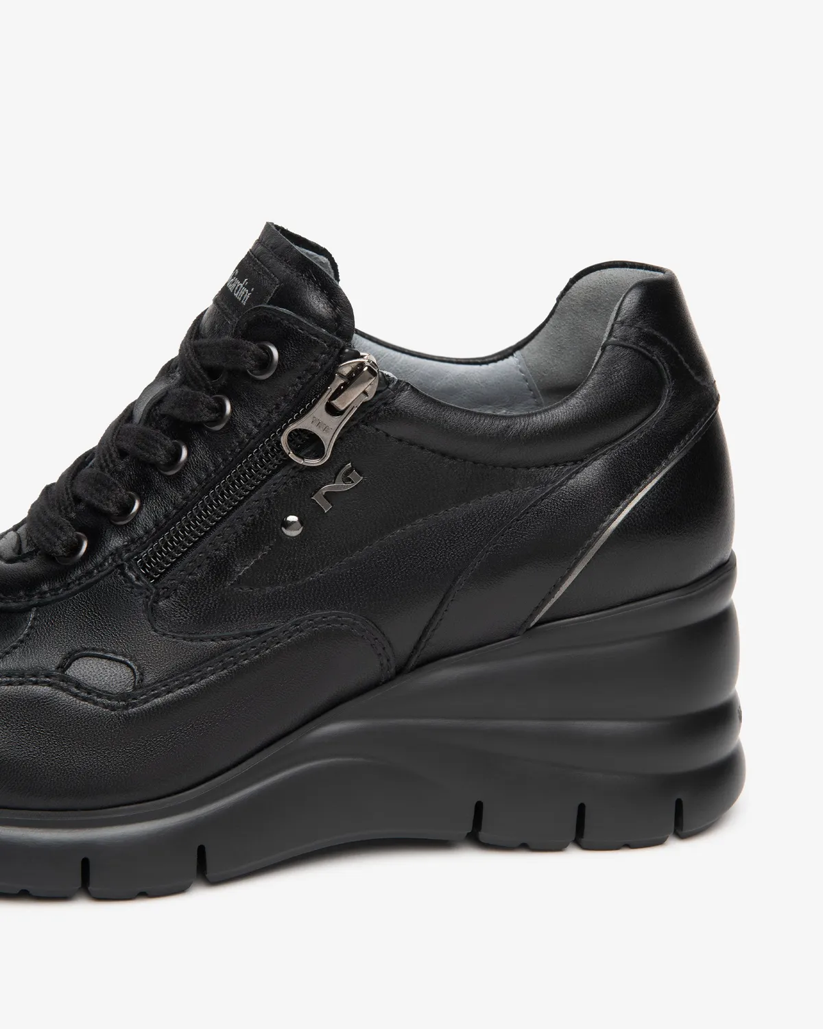 NeroGiardini sneakers piele dama cu fermoar toc 60 mm