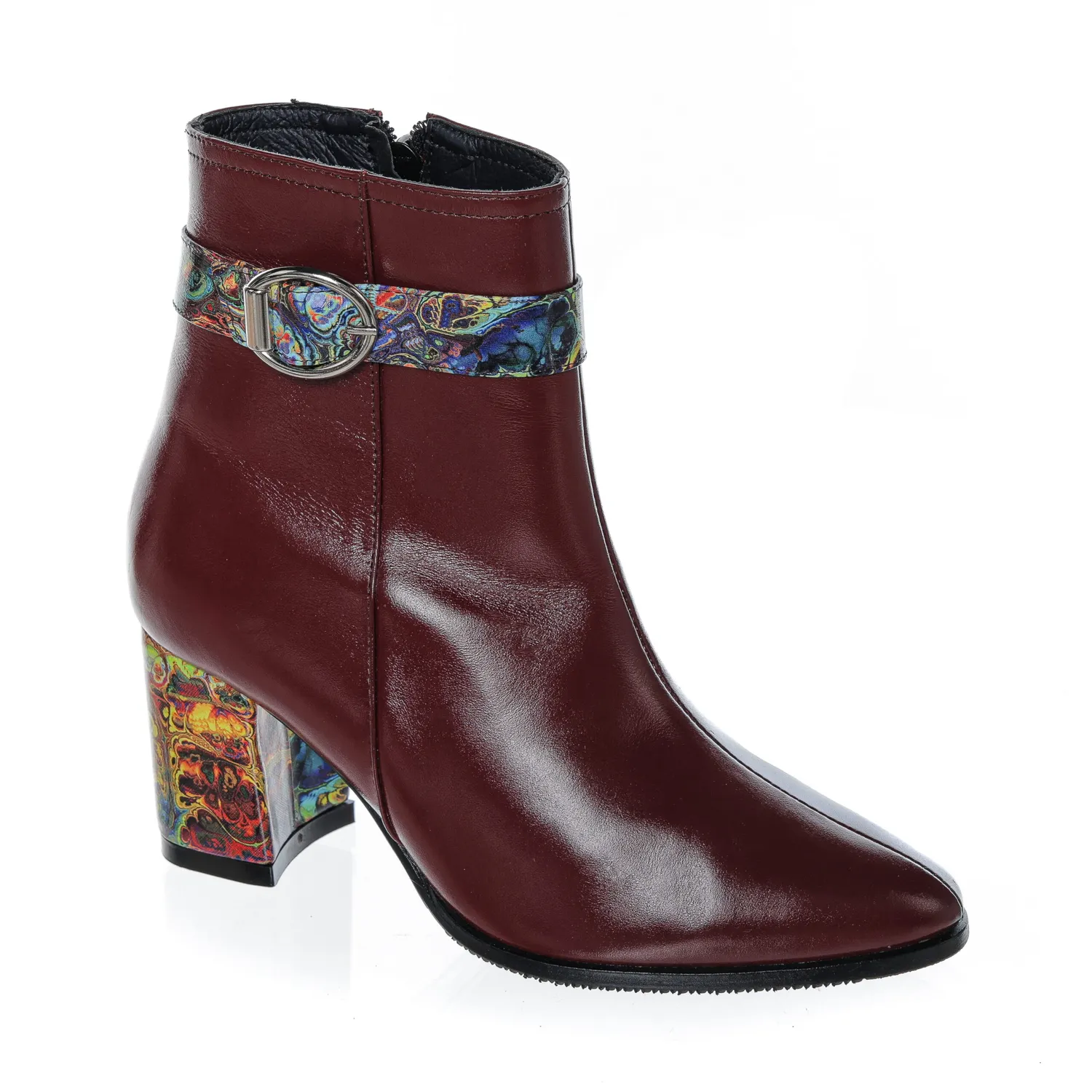 Catinca Shoes GX43 BBP ghete damă piele bordo pictură