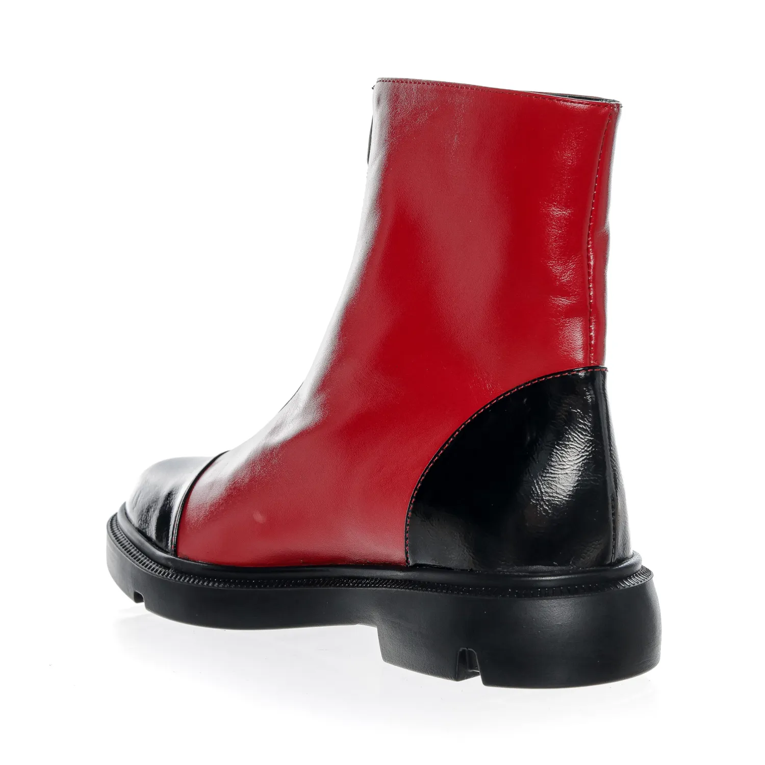 Catinca Shoes BC25 RBNL bocanci dama rosu negru piele