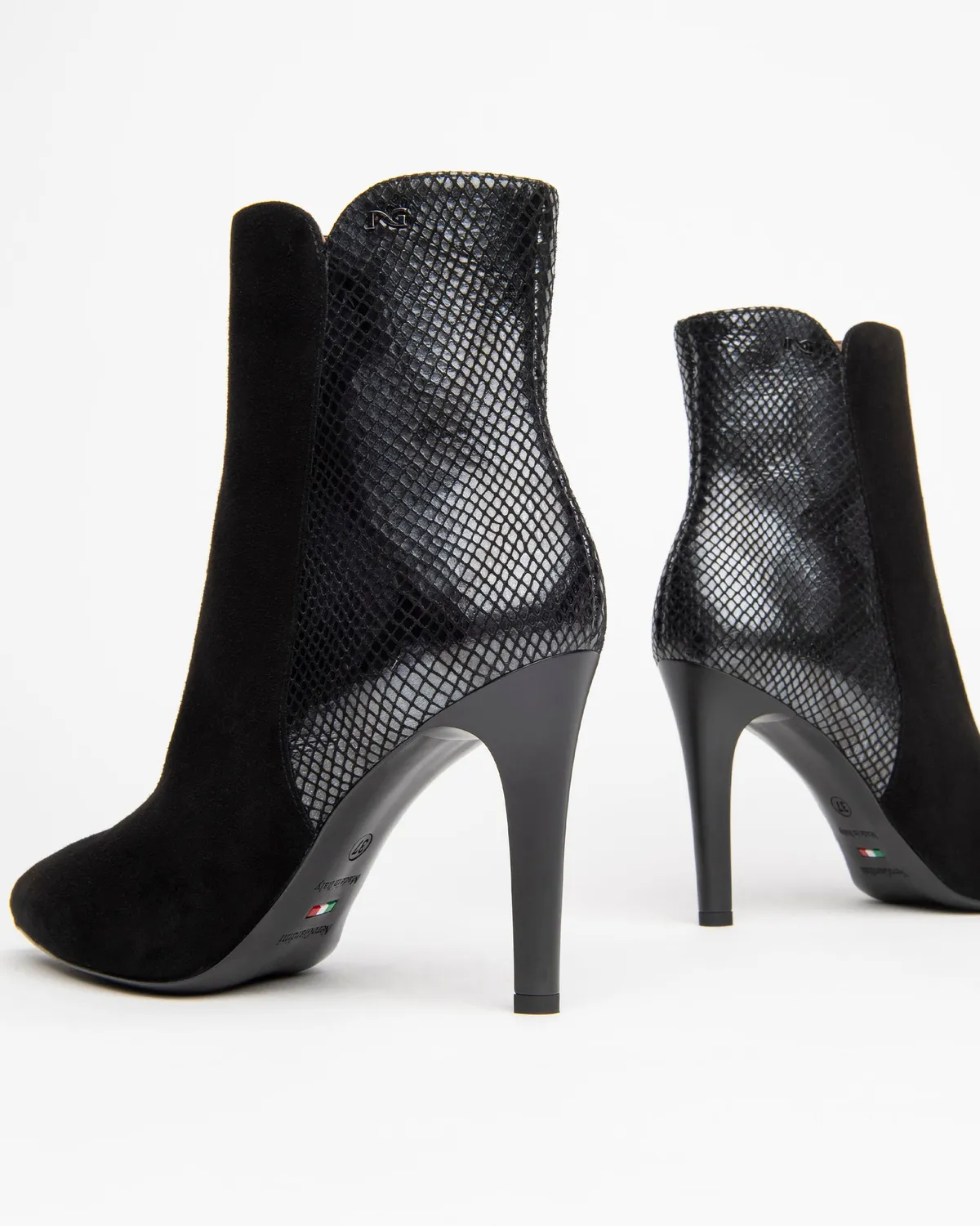 NeroGiardini Botine Piele Animal Print Toc 9,5 cm