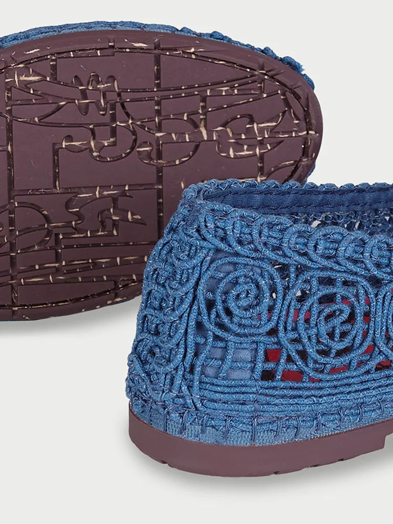Flagelus Kyra Slipper Breeze Blue papuci brodati