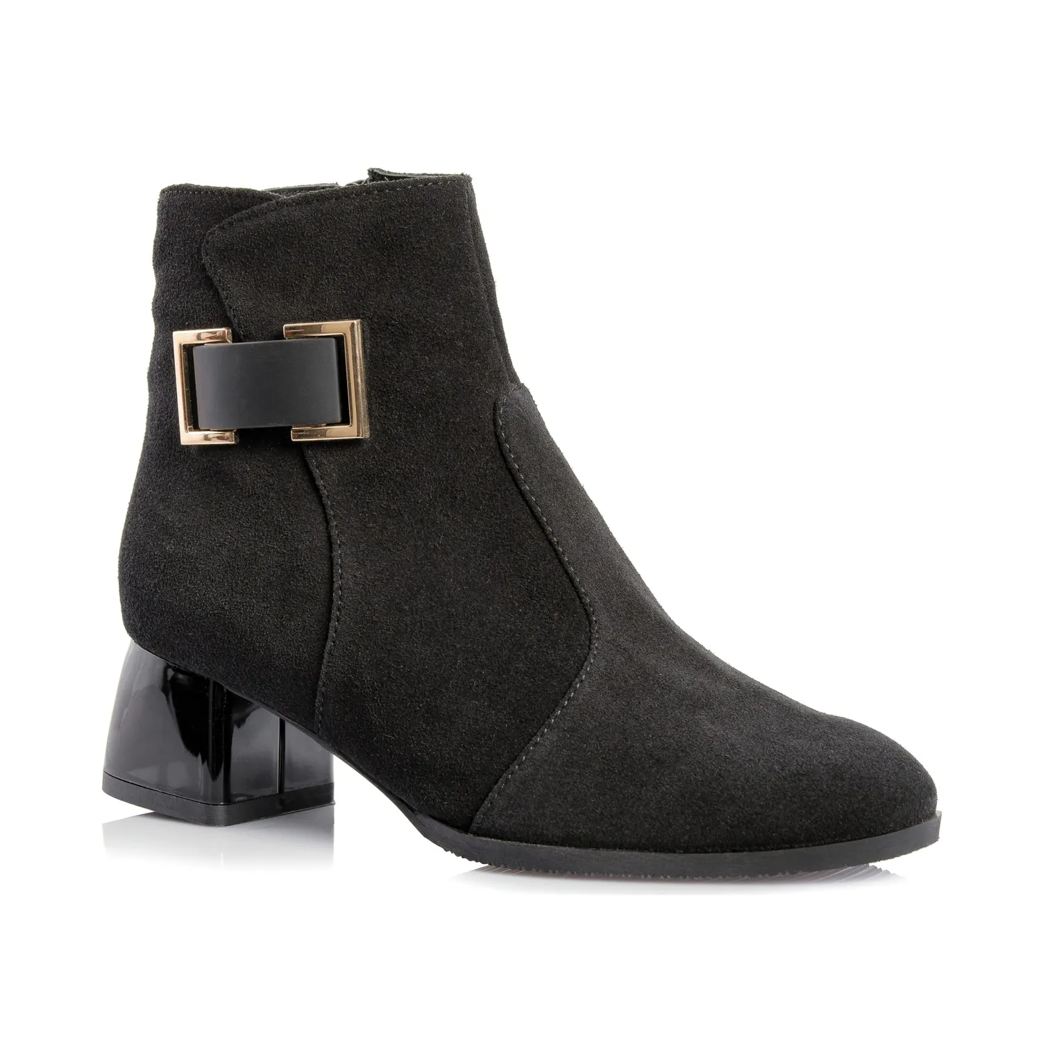 Catinca Shoes GX54A NA ghete dama piele negru antilopa