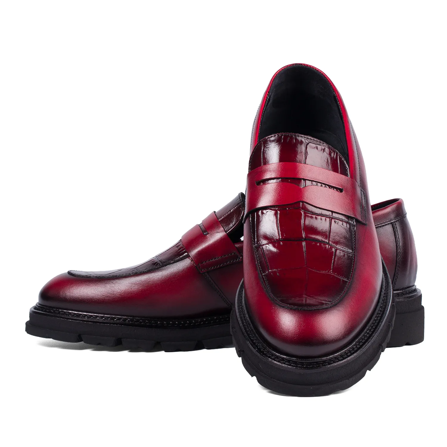 Lucas Shoes Ezra Ukr Rosso mocasini roșii piele