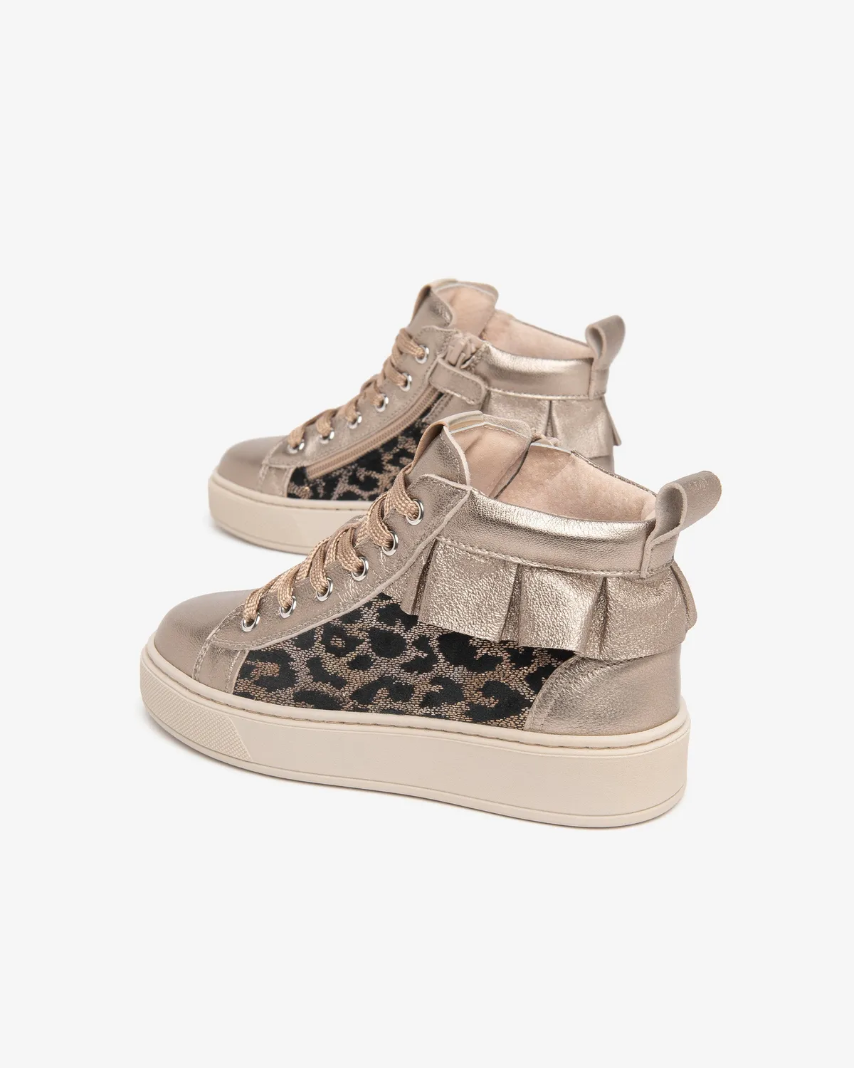 Adidasi fete piele NeroGiardini inalti animal print
