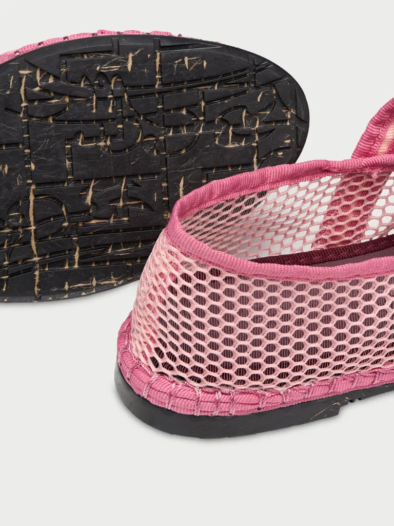 Flagelus Isabella Pink balerini mesh roz decupaj V