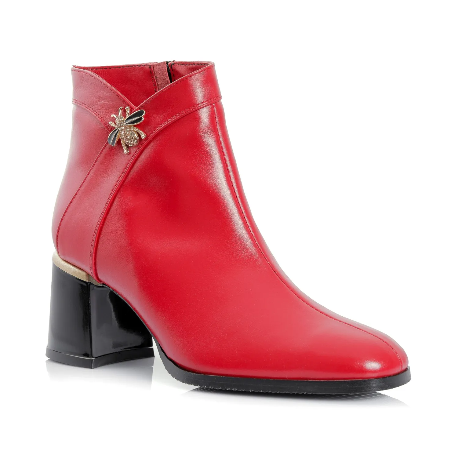 Catinca Shoes G441 RB ghete dama rosu box piele