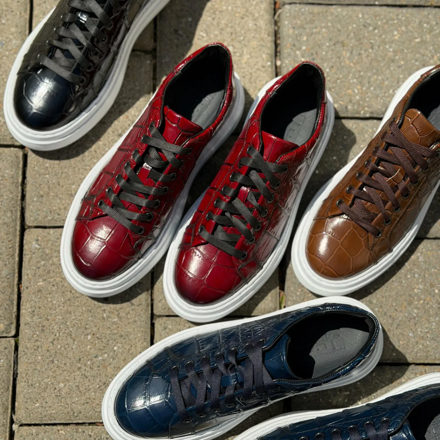 Lucas Shoes 510 Chile sneakers maro croco piele