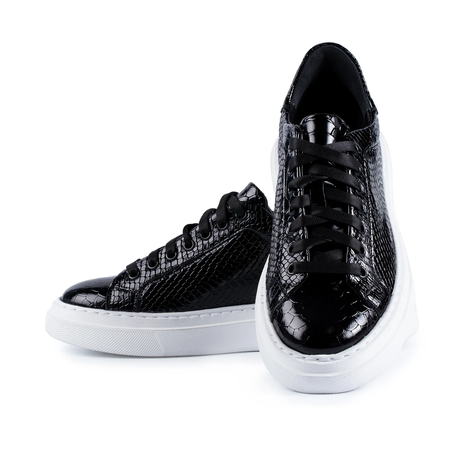 Lucas Shoes 510 Chile sneakers negri piele croc