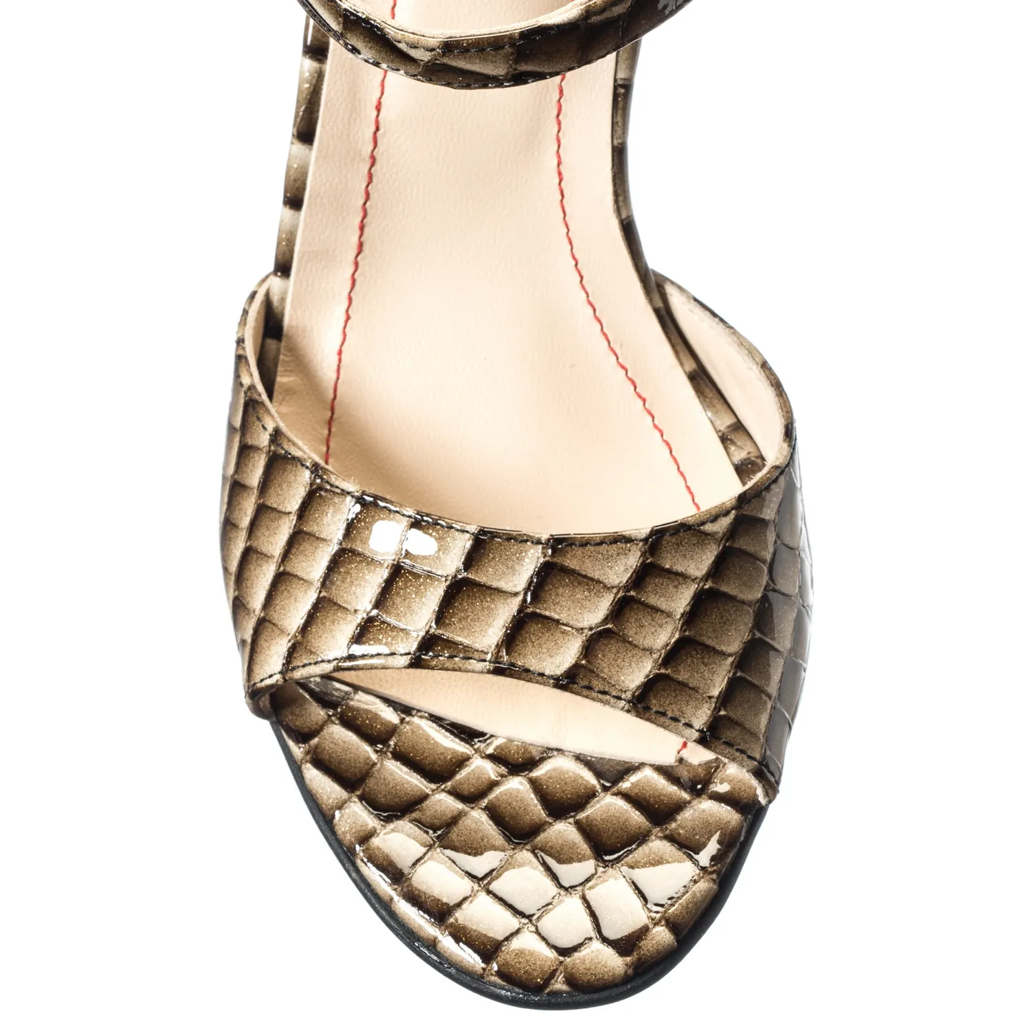 Catinca Shoes S15 sandale dama piele naturala kaki croco