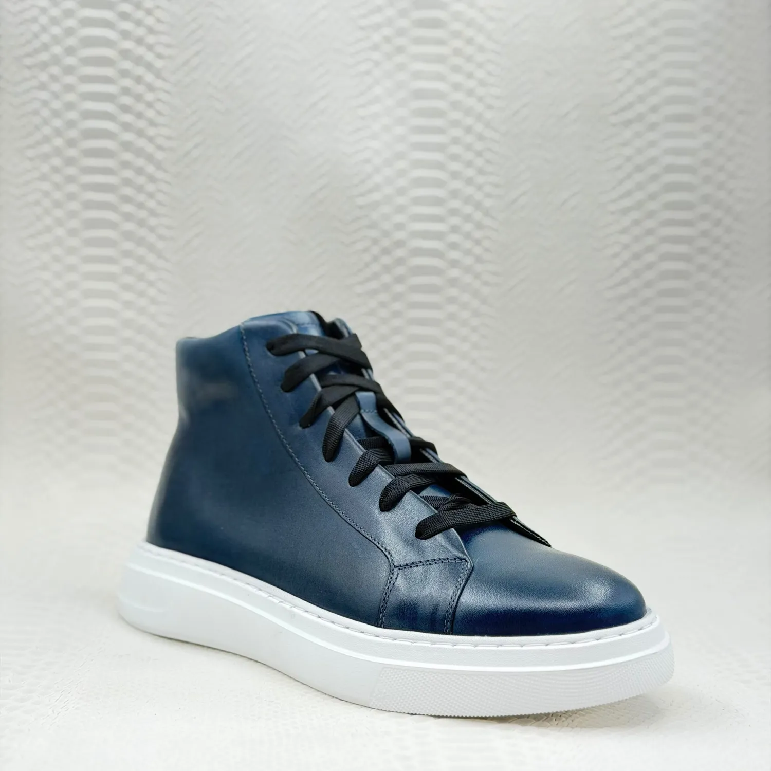 Lucas Shoes 855 A ghete barbati albastru piele naturala