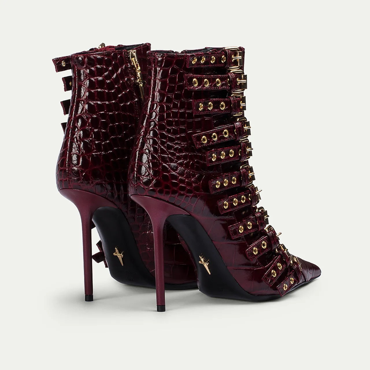 Cesare Paciotti Dafne botine dama piele bordeaux toc cui