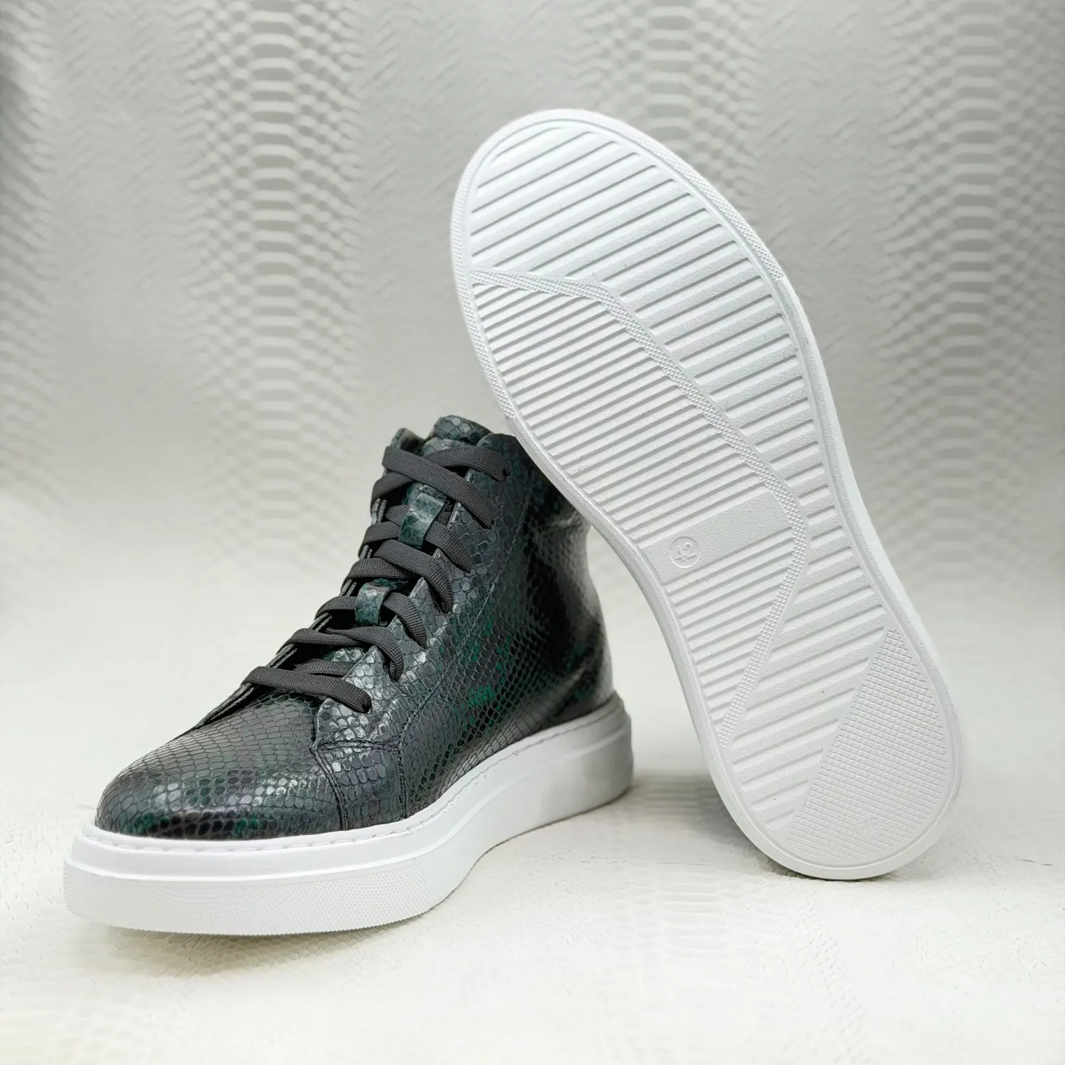 Lucas Shoes 855 A Snake ghete bărbați verde piele