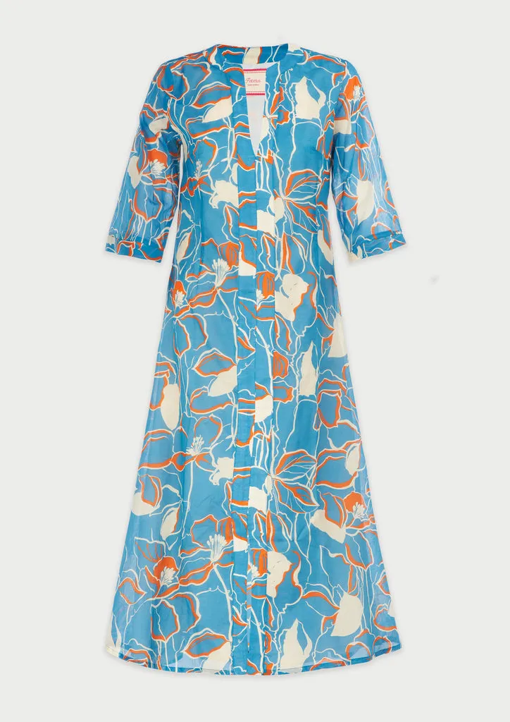 Flagelus Yao Blue Kaftan caftan albastru lung