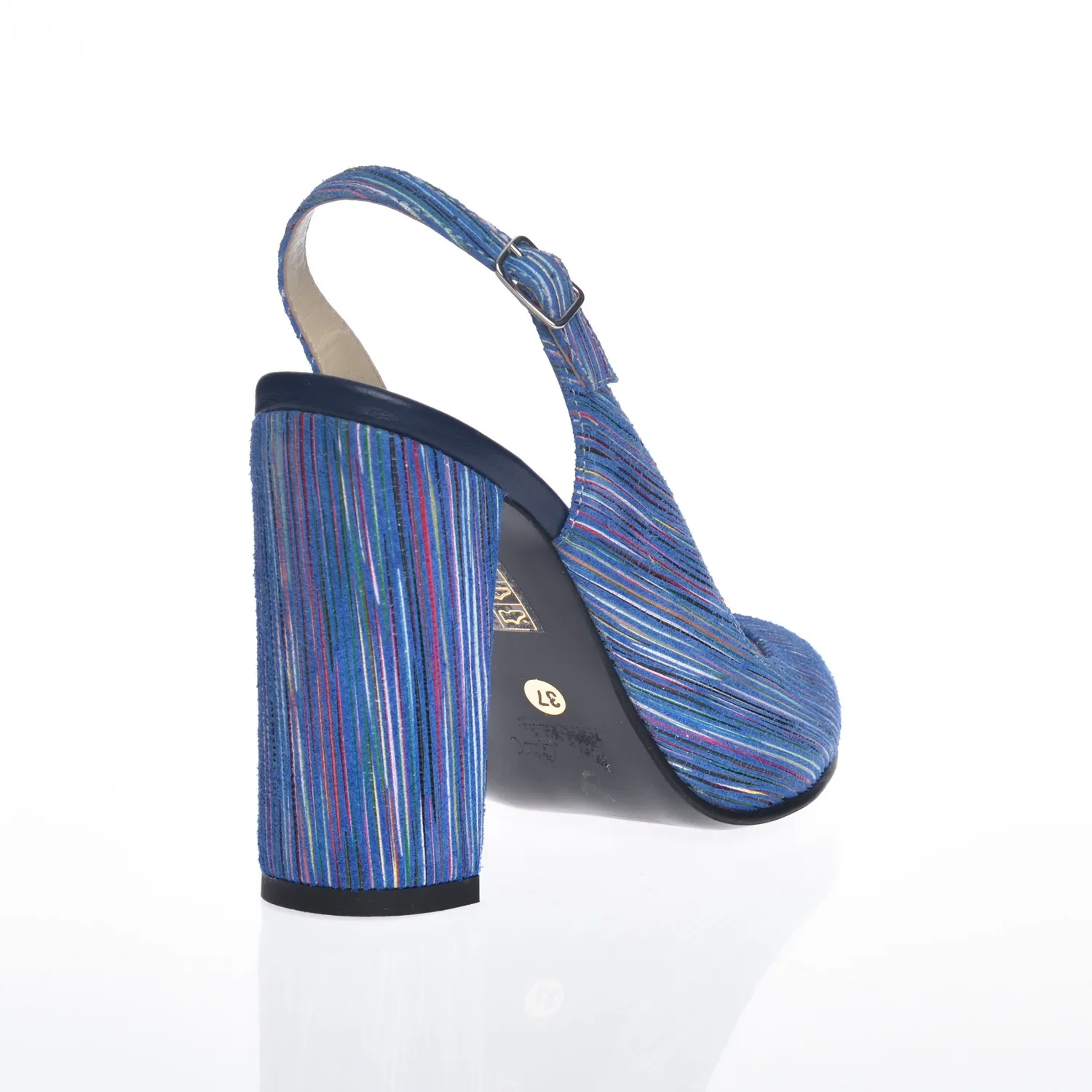 Sandale damă Catinca Shoes 269 AID dungi albastre piele