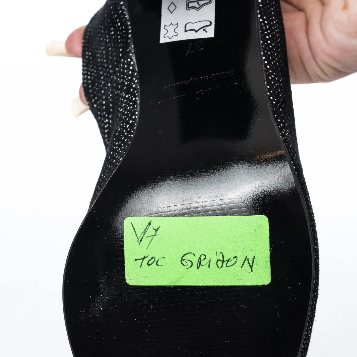Catinca Shoes V7 NP sandale piele naturala negru picatele
