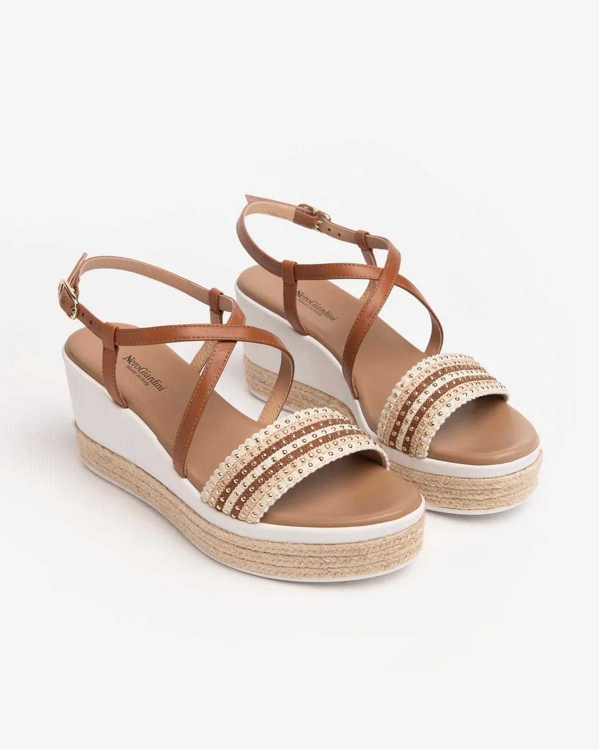 NeroGiardini sandale piele dama platforma 7 cm vara