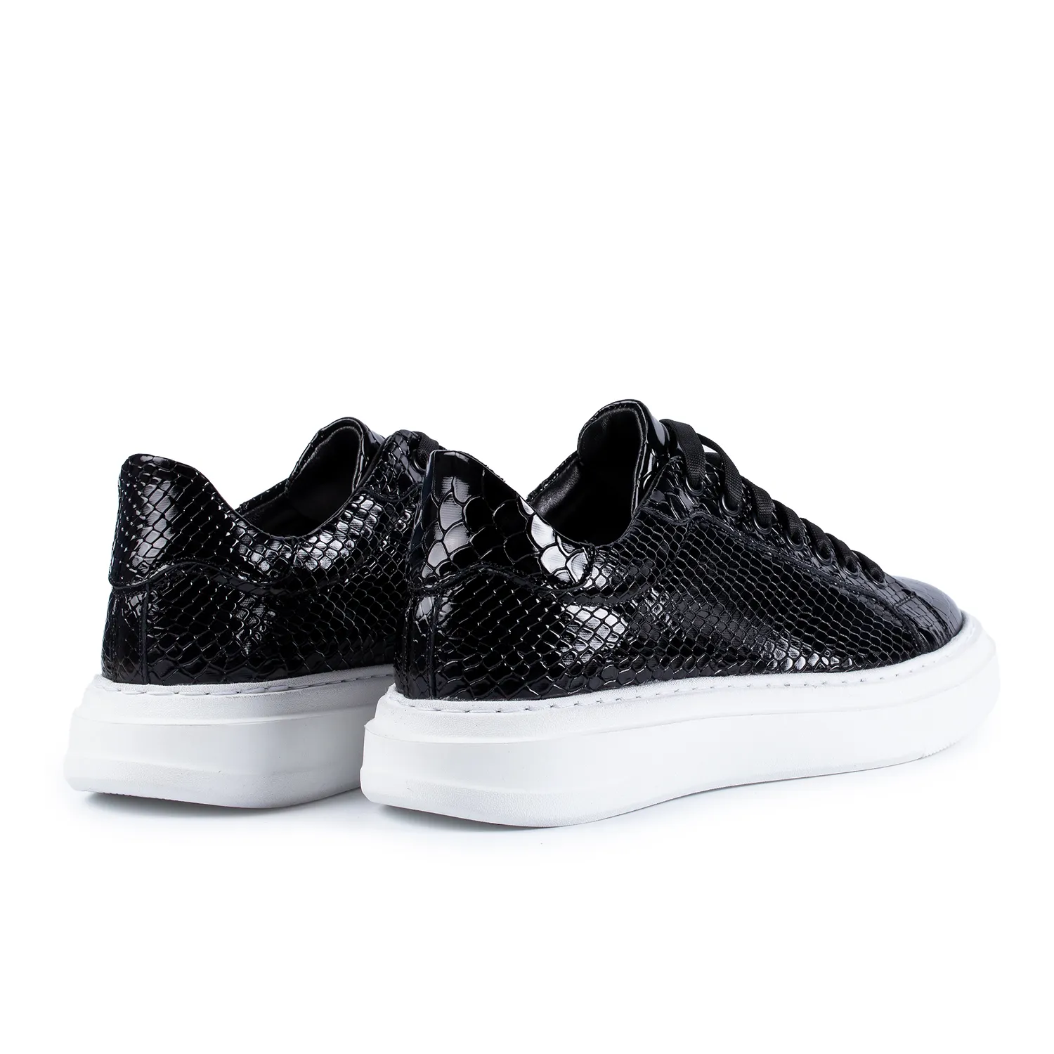 Lucas Shoes 510 Chile sneakers negri piele croc