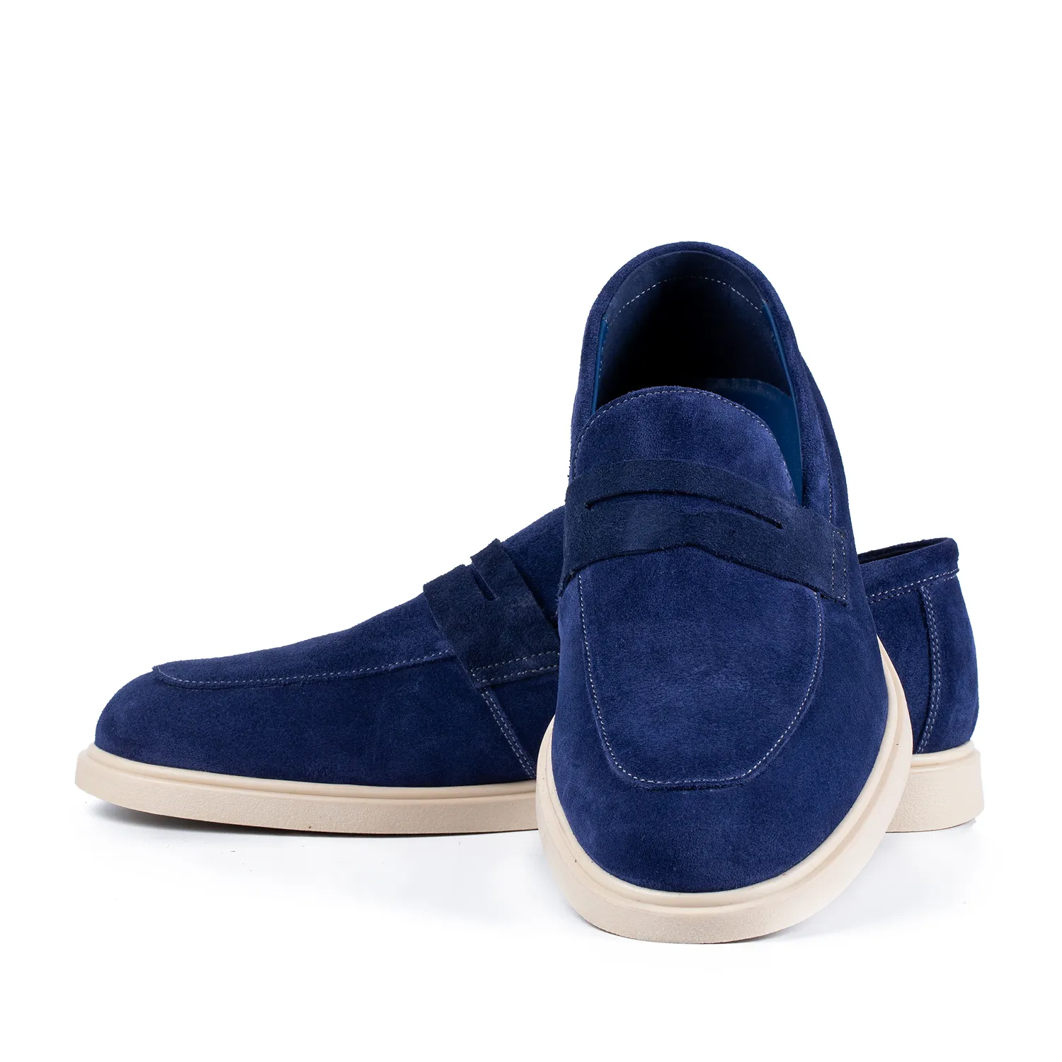 Lucas Shoes Ezra mocasini velur albastru barbati