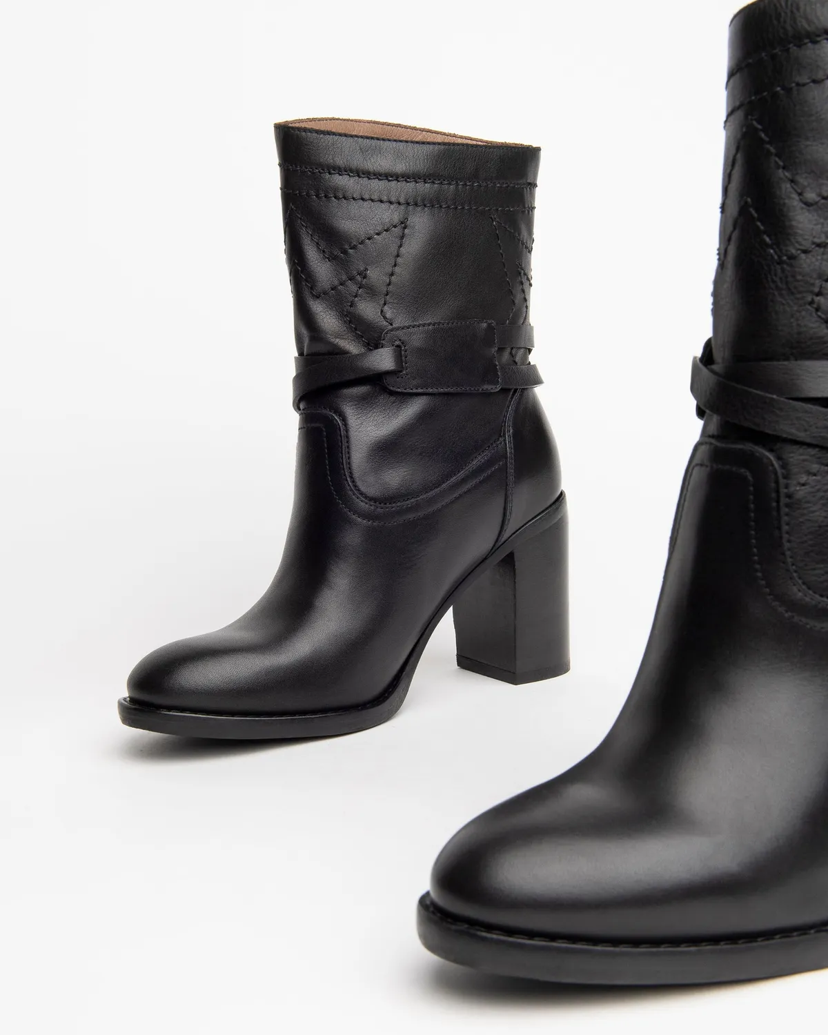 NeroGiardini botine dama piele cowboy toc 8,5 cm