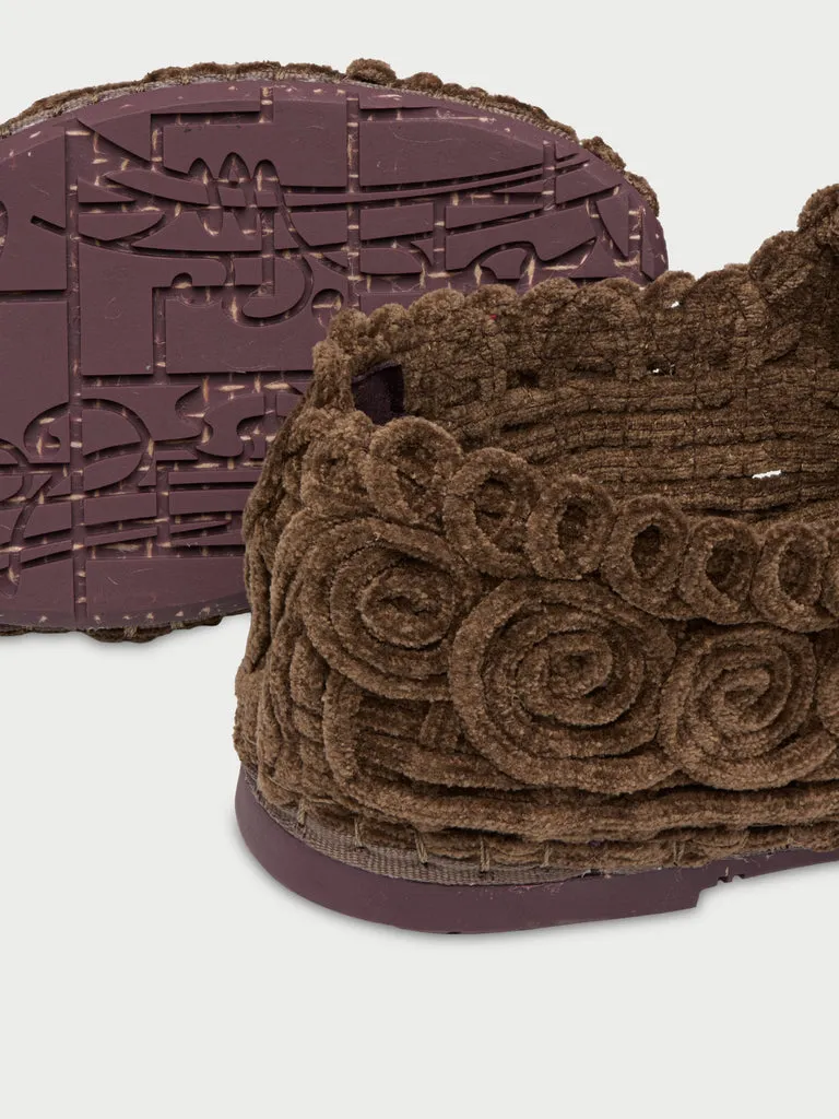 Flagelus Kyra Taupe pantofi Mary Jane velur taupe