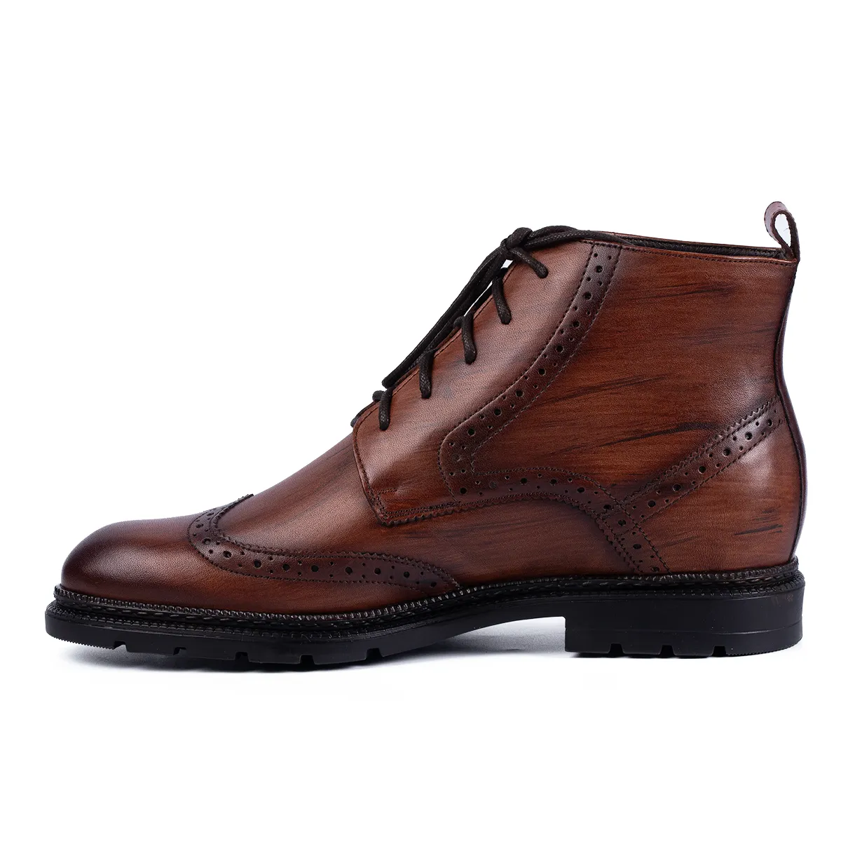 Lucas Shoes 850 Gross ghete coniac patina piele
