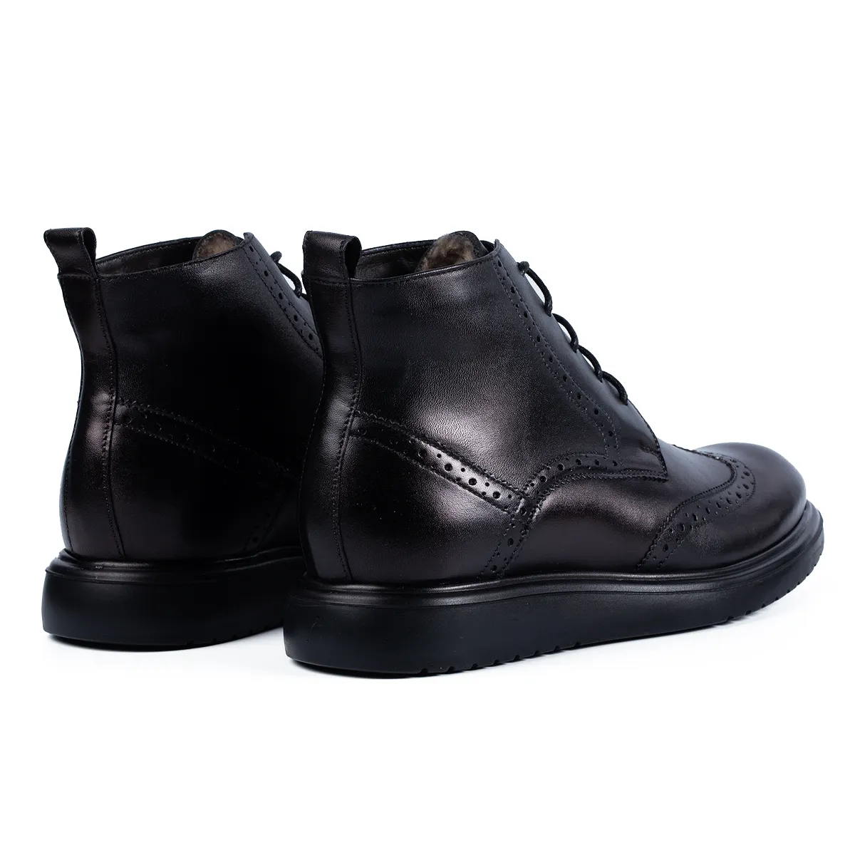 Lucas Shoes 850 Dudu ghete iarna piele negru barbati