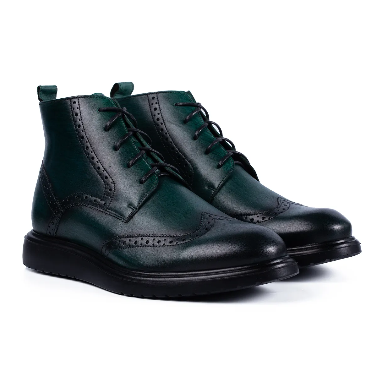 Lucas Shoes Ghete 850 Dudu verde bocanci piele iarnă