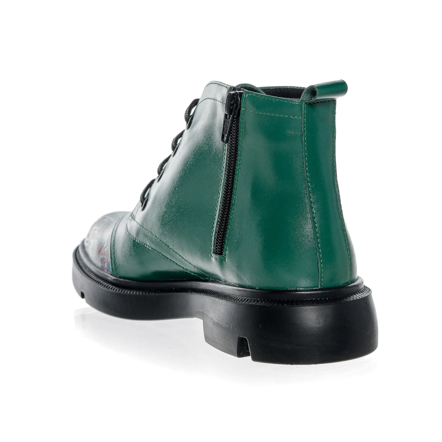 Catinca Shoes BC17 VBT ghete damă piele verde tradițional
