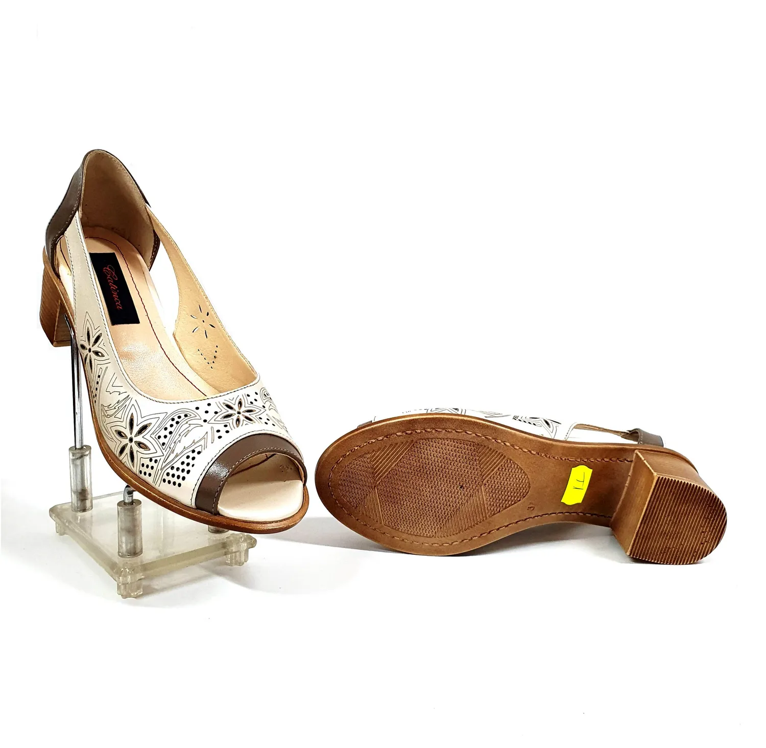 Catinca Shoes T1 BSG sandale damă piele bej-gri