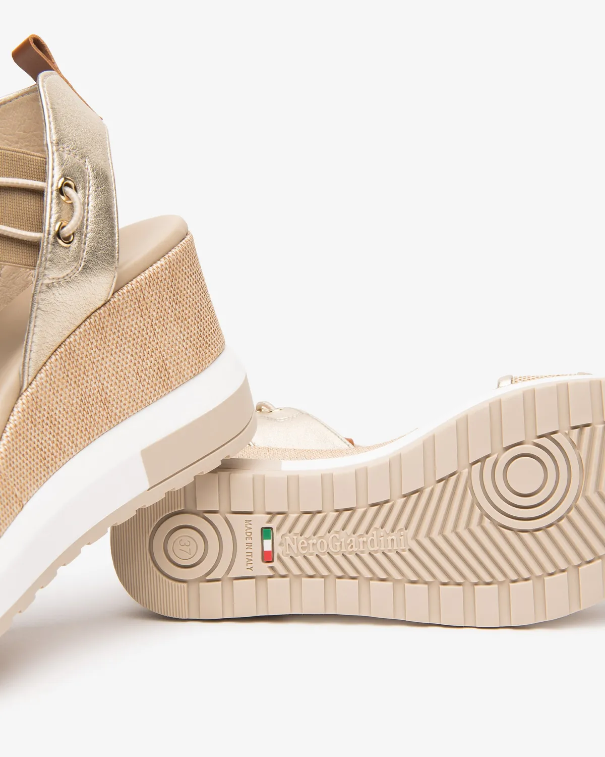 NeroGiardini sandale dama piele canvas vara