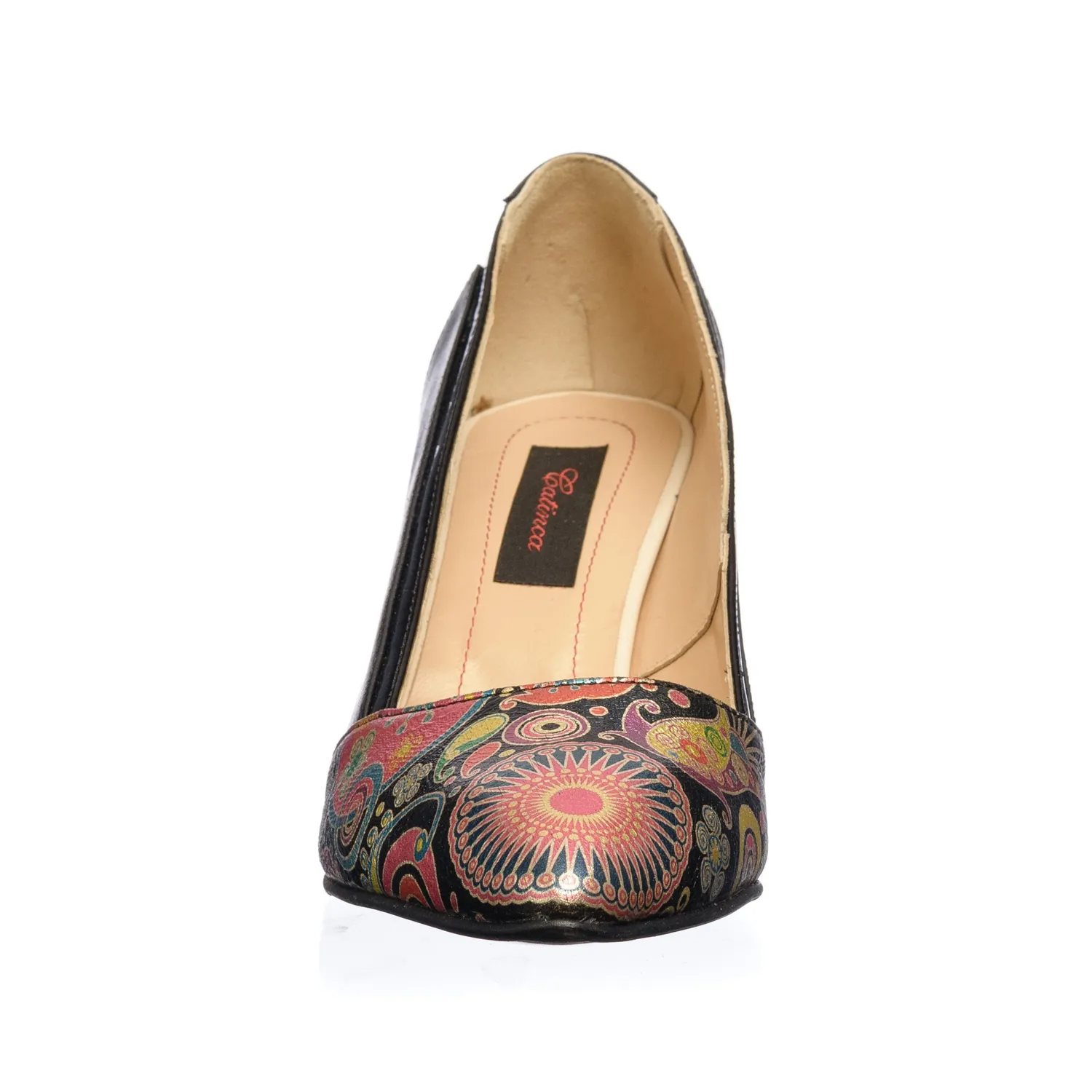 Catinca Shoes Negru Pauni Lac A10 NPL pantofi dama negri piele