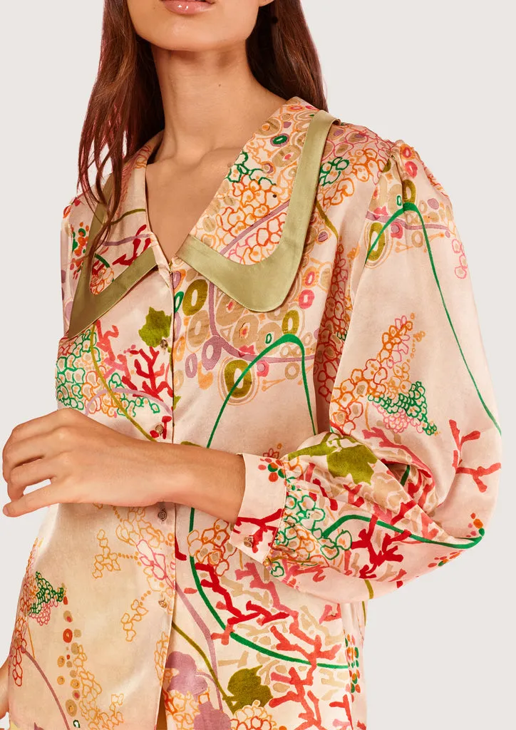 Flagelus Jeanne Baseball bluza matase bej