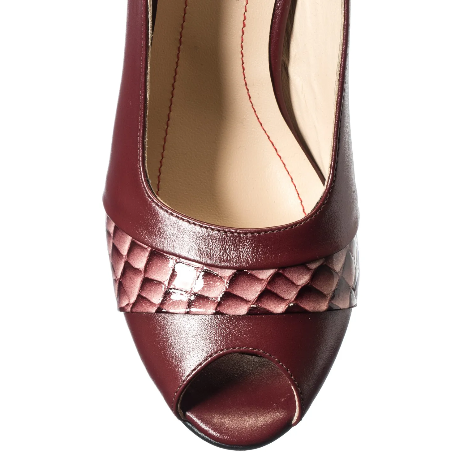 Catinca Shoes R9 BOC sandale dama piele bordo croco