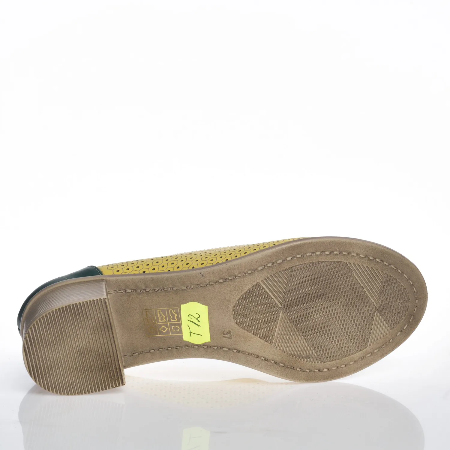 Catinca Shoes T2 GV pantofi dama piele galben verde