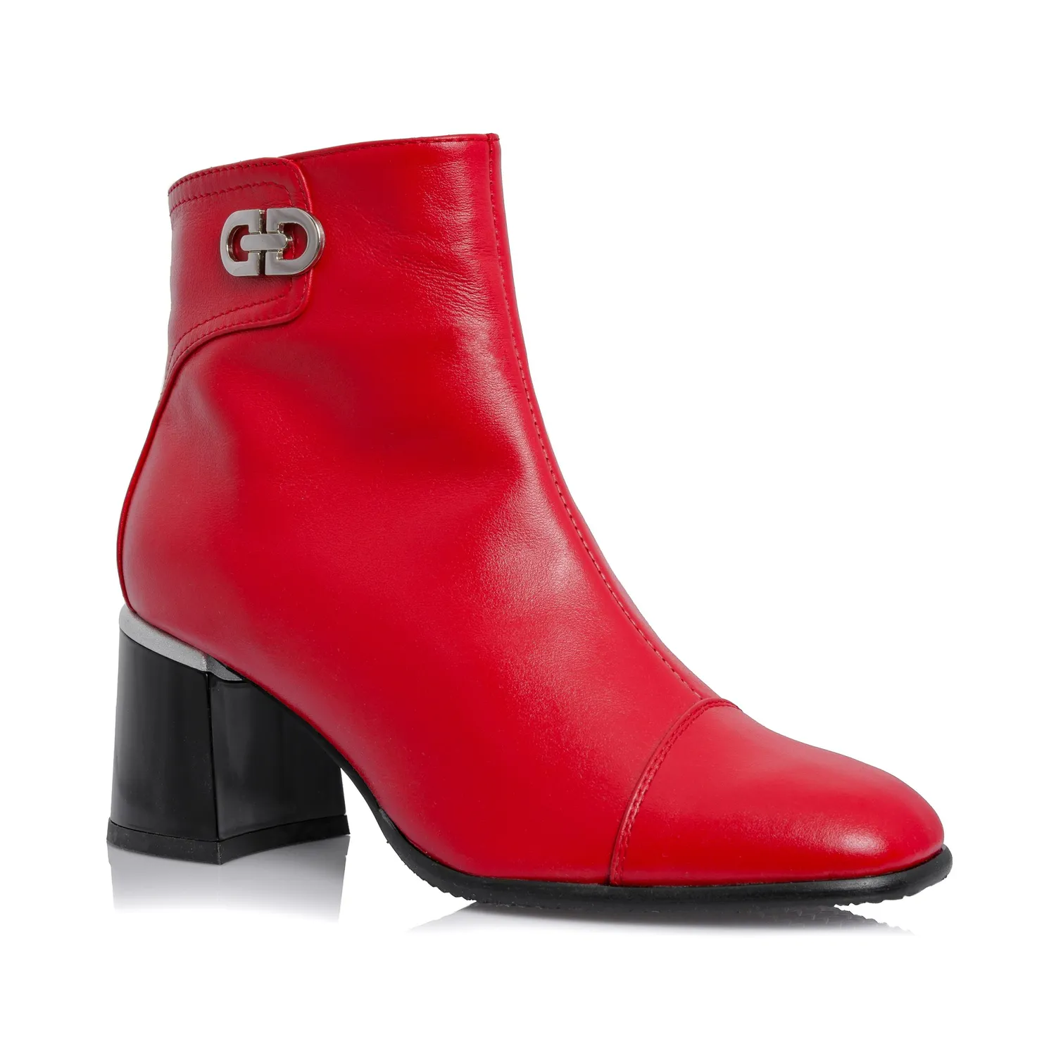 Catinca Shoes G80 RB ghete damă piele roșu box