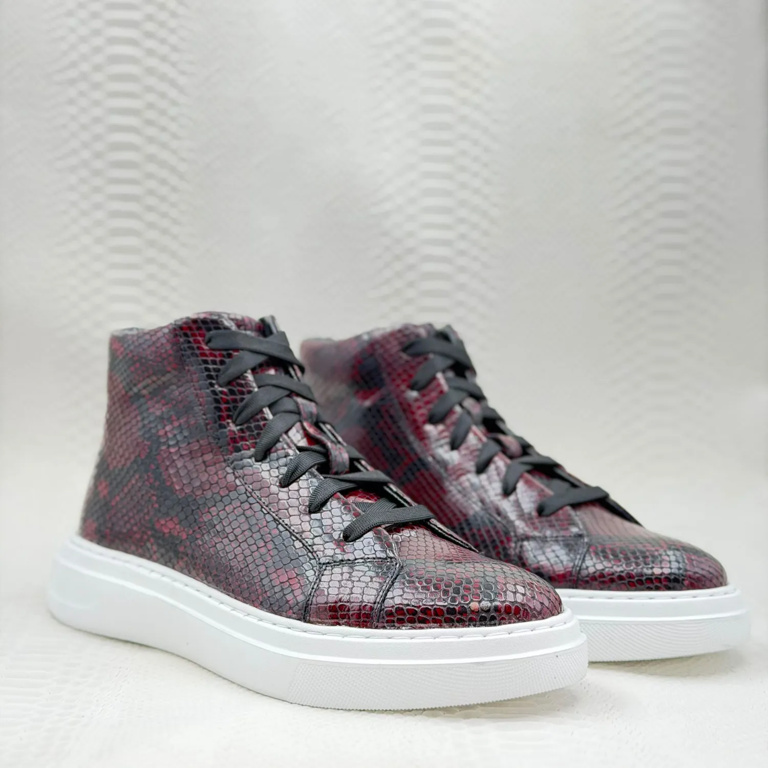 Lucas Shoes 855 A Snake ghete bărbați piele roșii