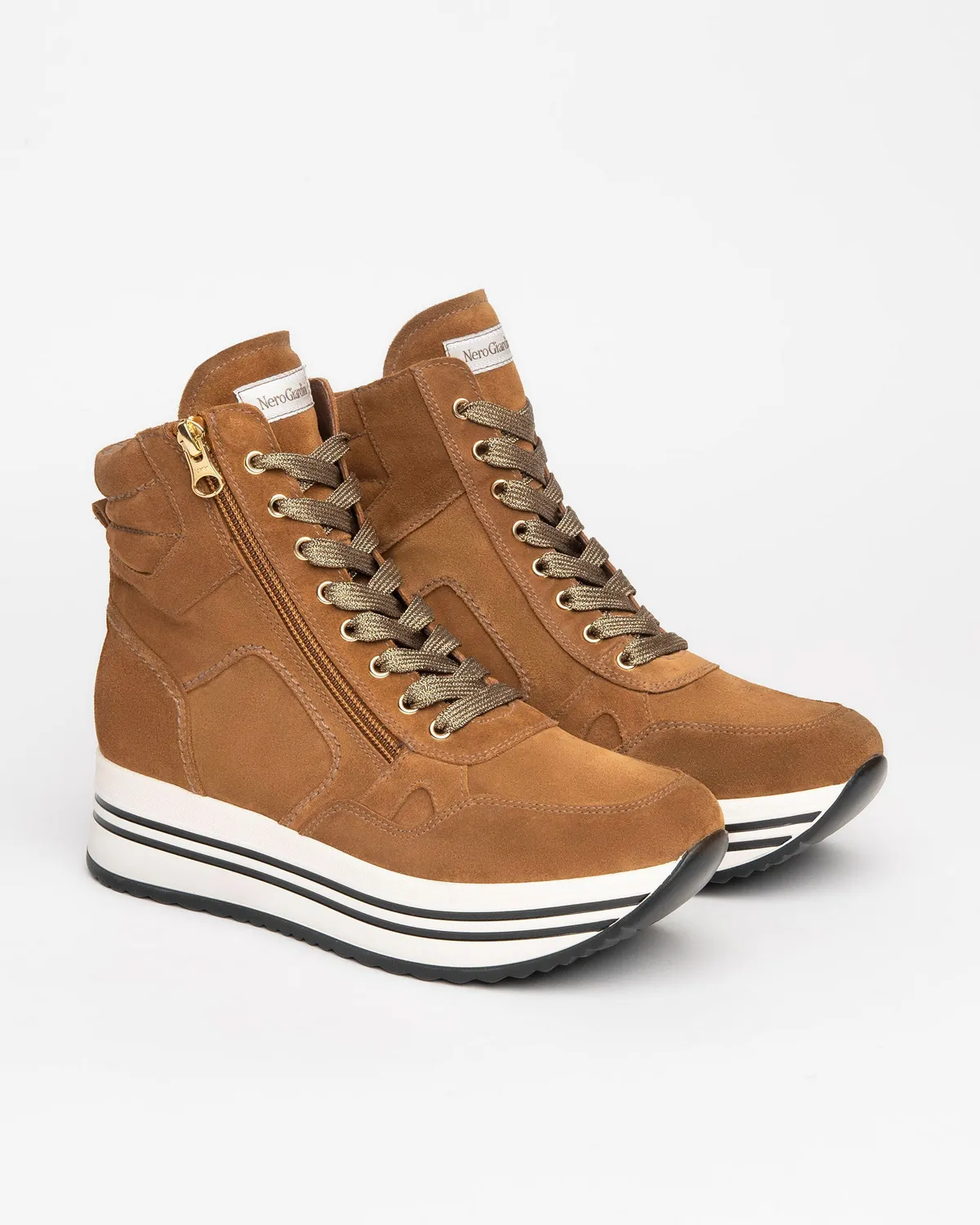 NeroGiardini sneakers dama inalti piele intoarsa