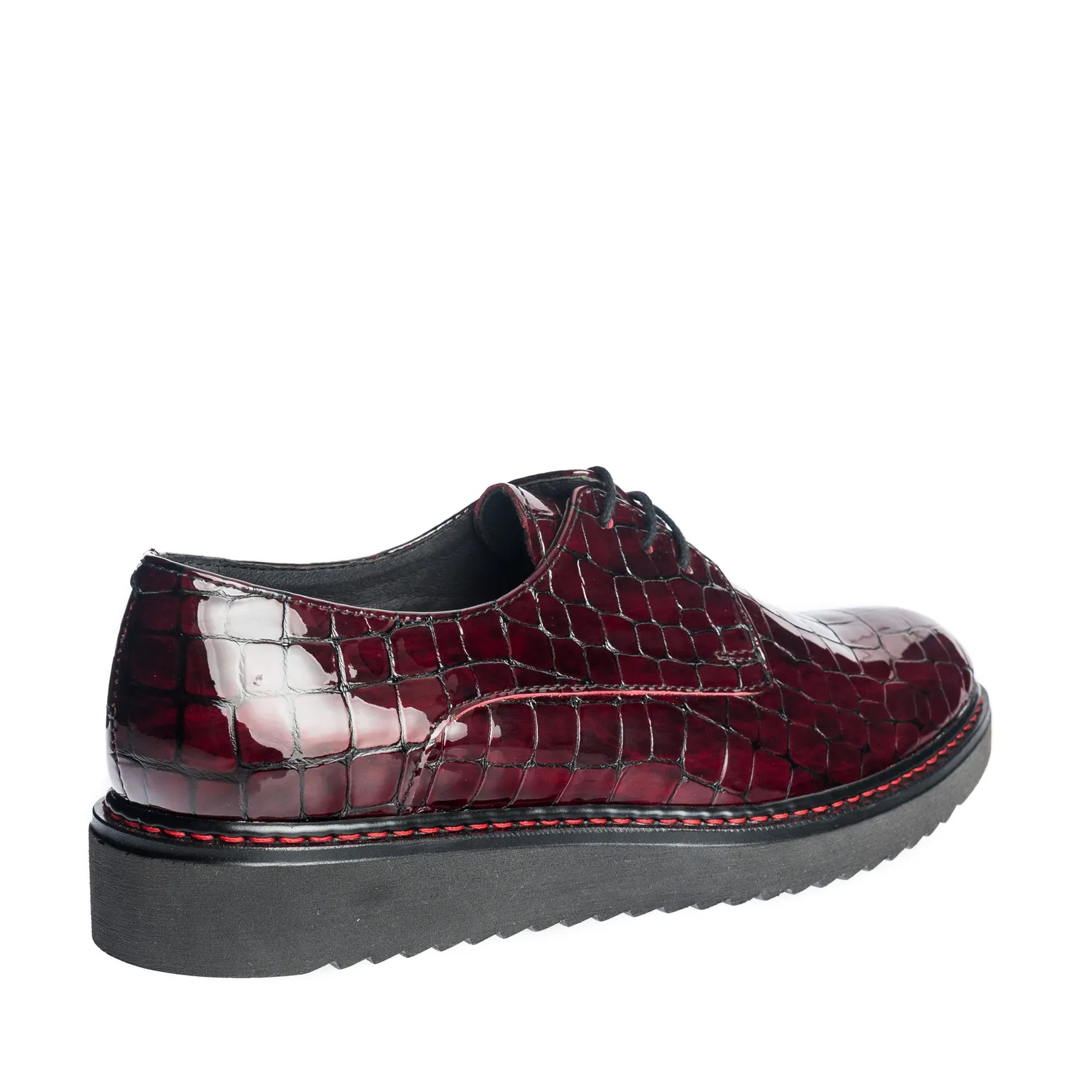 Catinca Shoes G33 BC pantofi dama piele bordo croco