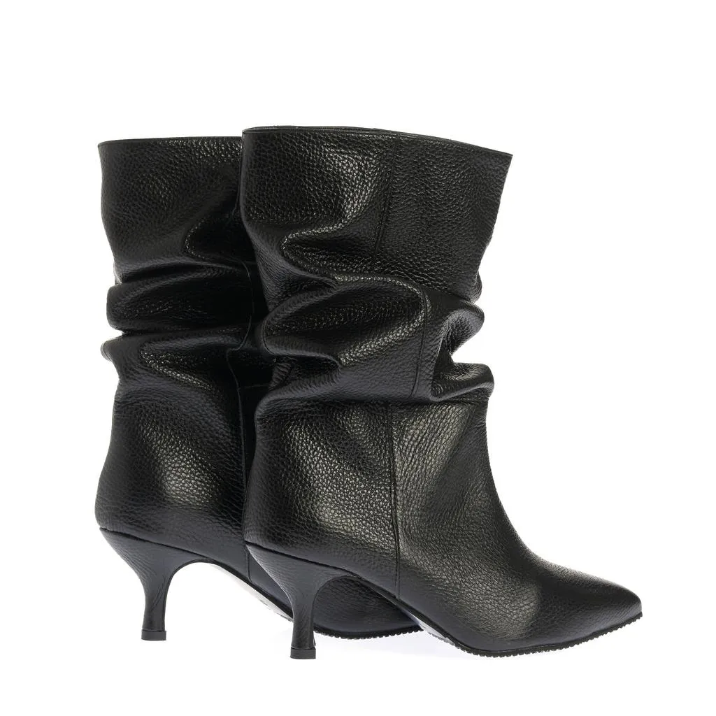 Ana Urbana Shoes Amelia cizme negre piele toc mic