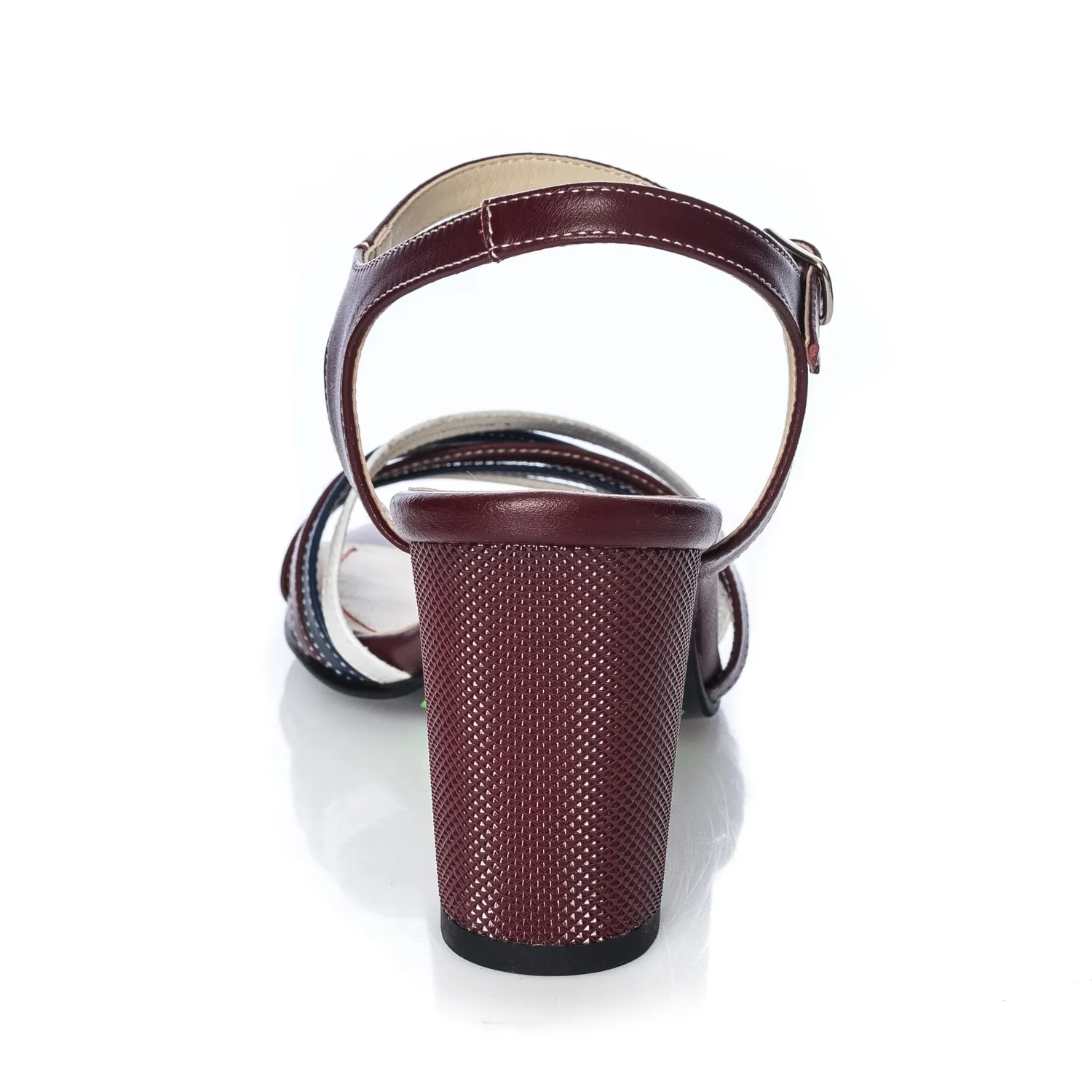 Catinca Shoes S3 BAA sandale dama piele bordo albastru alb