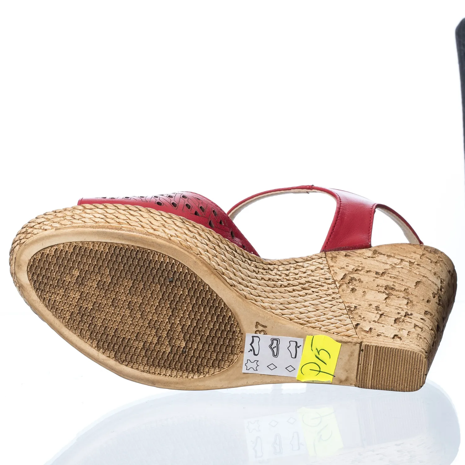 Catinca Shoes P15 R sandale dama piele naturala rosu