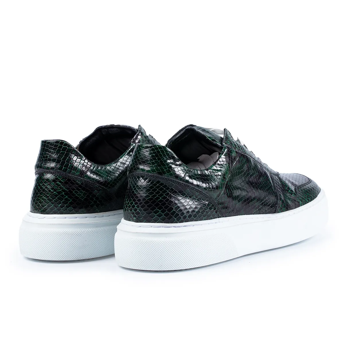 Lucas Shoes 001 sneakers barbati verde piele naturala