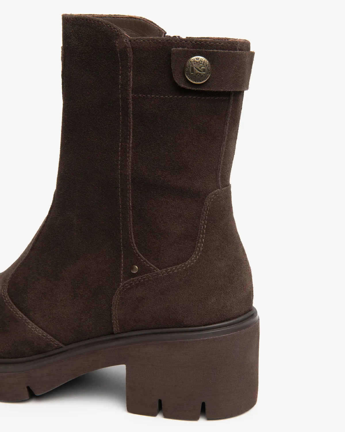 NeroGiardini Botine Damă Piele Întoarsă Toc 60 mm Fermoar