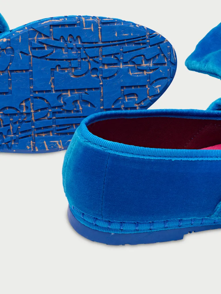 Flagelus Lady Lyra Blue espadrile albastre catifea