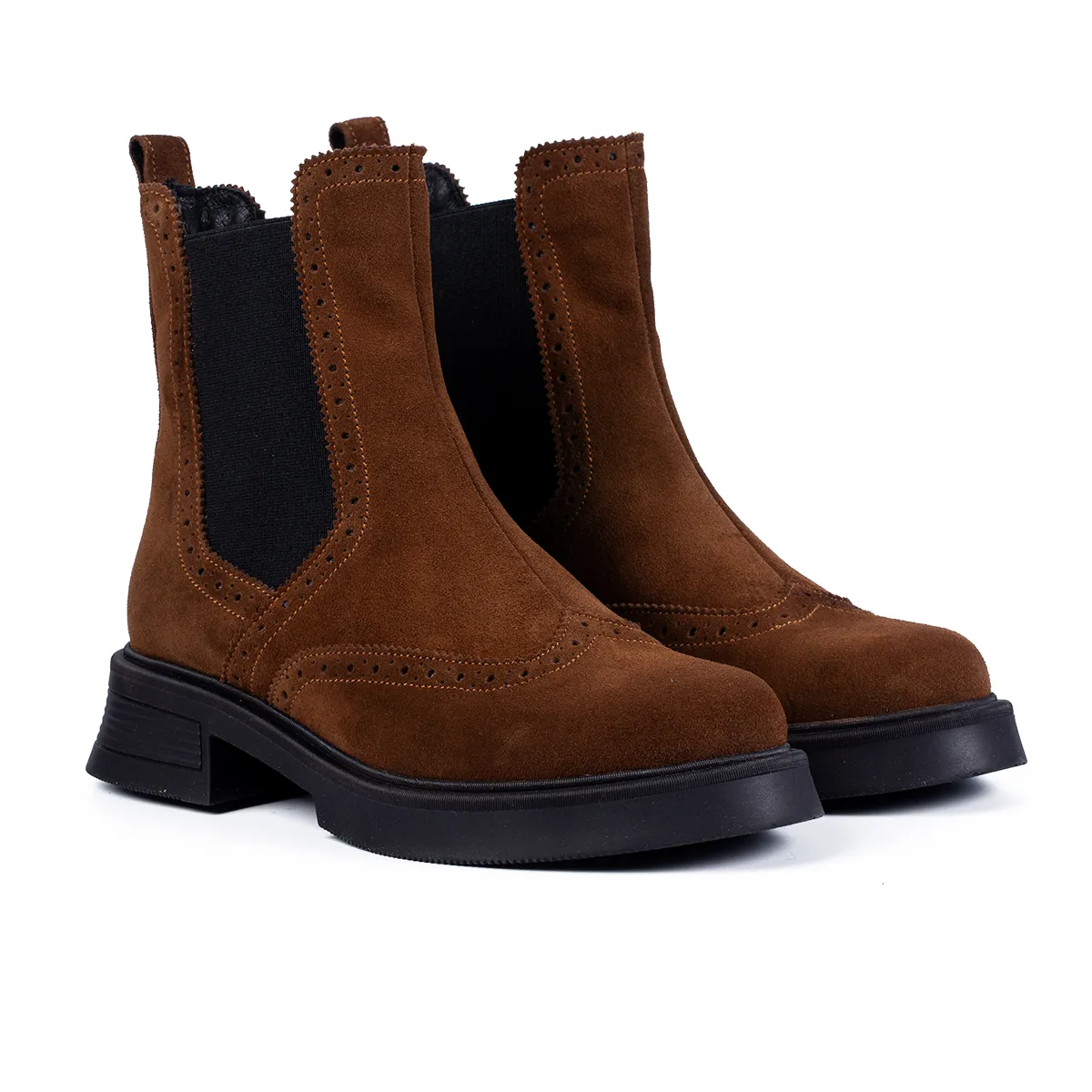 Lucas Shoes 400 ghete dama piele maro velur