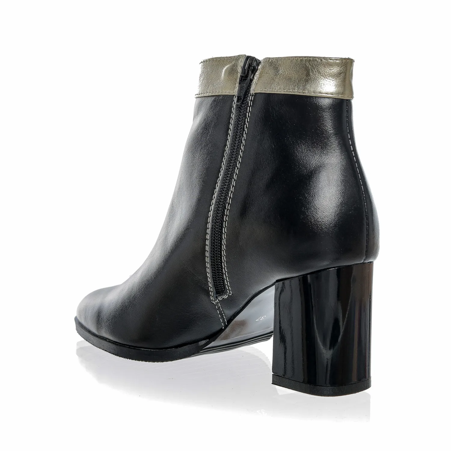 Catinca Shoes GX44 NAU ghete dama piele negru box auriu