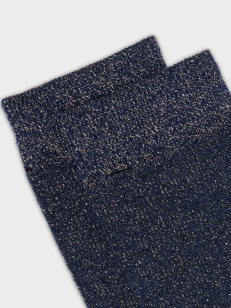 Flagelus Royal Romance Navy sosete bleumarin cu sclipici