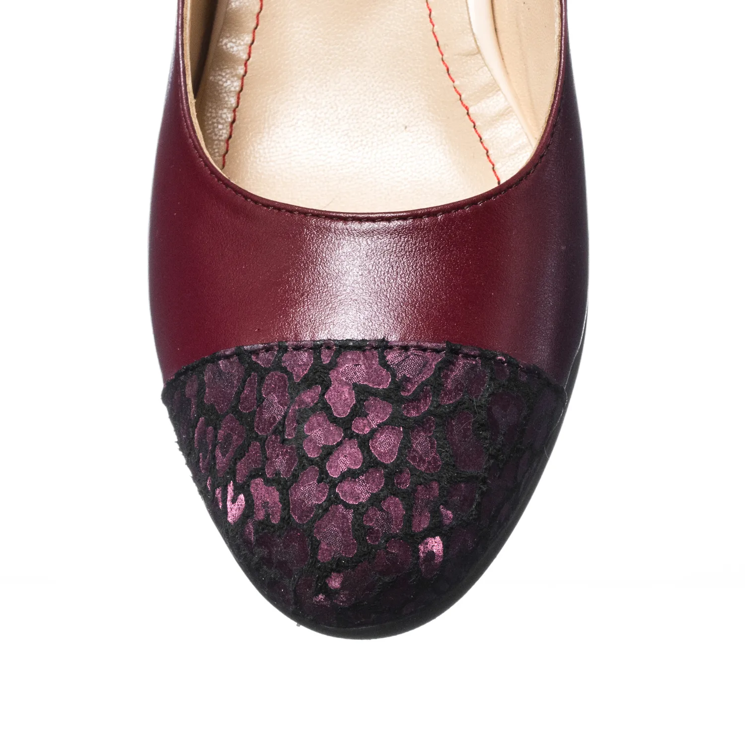 Catinca Shoes T7 BVP pantofi damă piele bordo pony