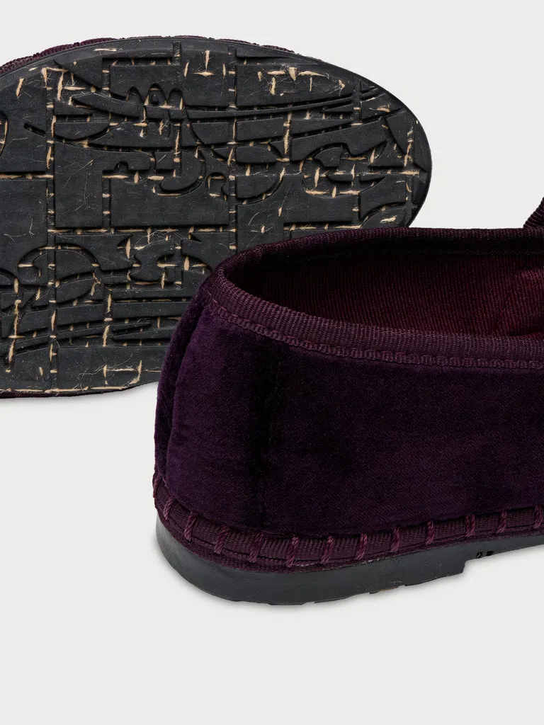 Flagelus Lewis Oxford Aubergine pantofi Mary Jane mov catifea